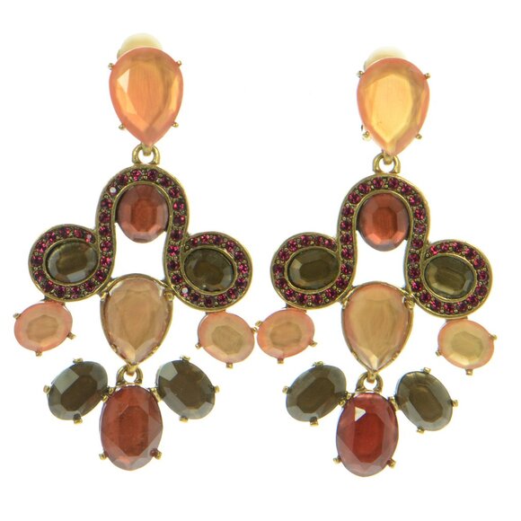 Vintage Oscar de la Renta Multi-stone Drop Earrings